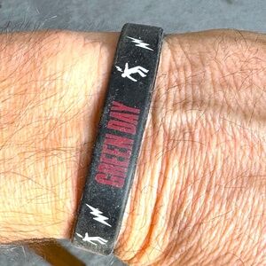 Green Day American Idiot Punk Rubber Bracelet Black Wristband 2004